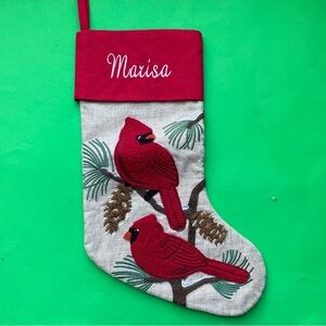 Things Remembered stocking Christmas holiday personalized MARISA embroidery